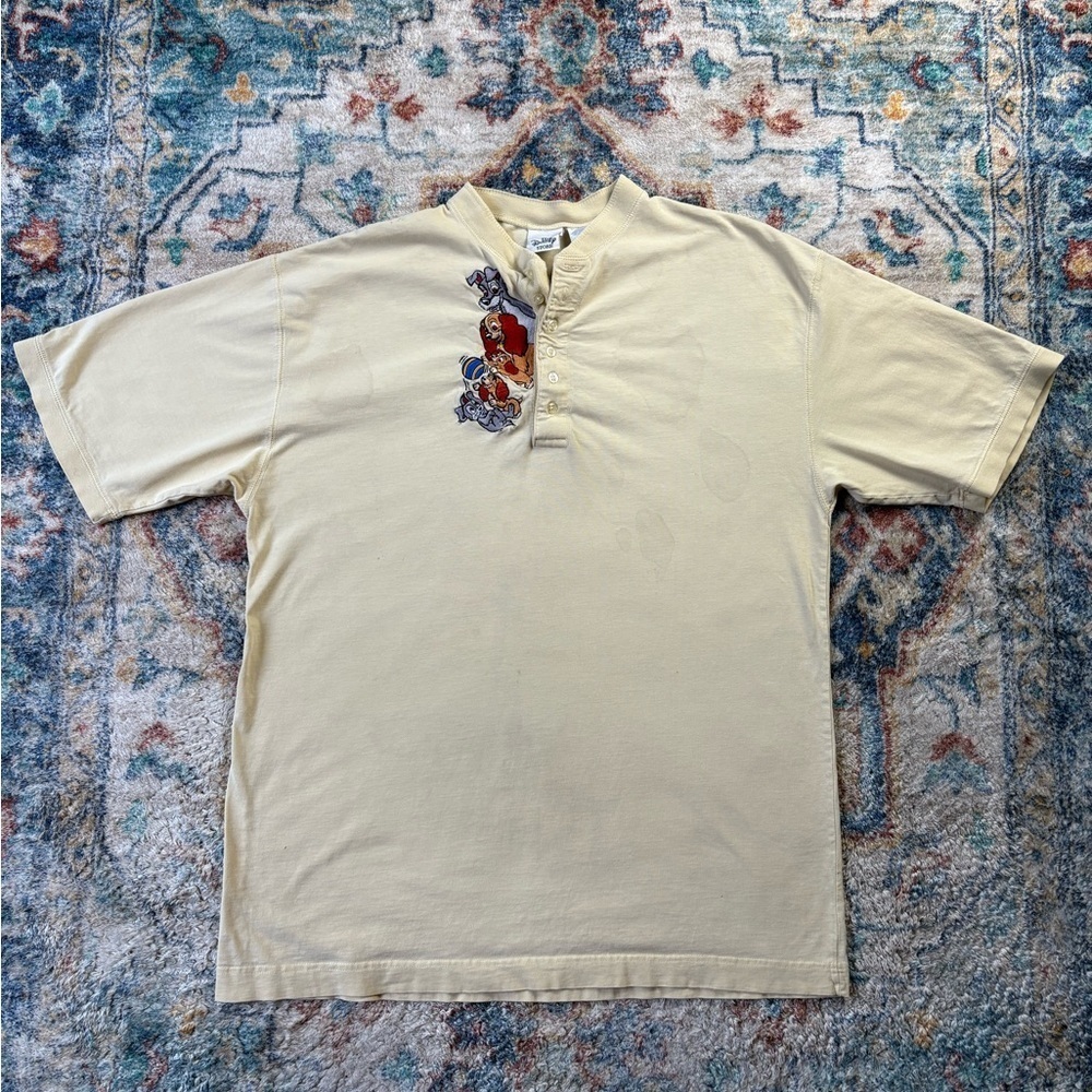 Vintage Disney Lady And The Tramp Henley T-shirt Size XL